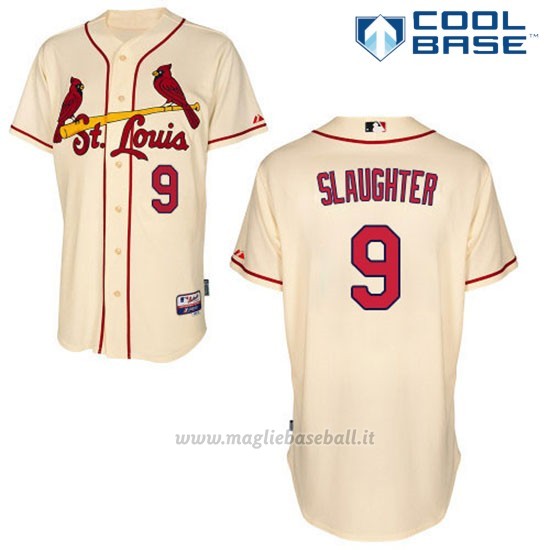 Maglia Baseball Uomo St. Louis Cardinals Enos Slaughter Majestic Giocatore Crema Cool Base